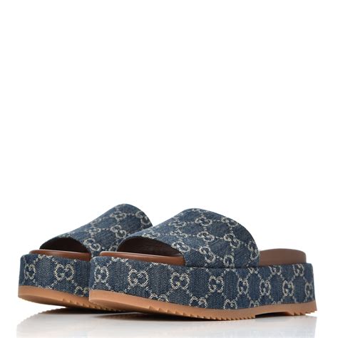 gucci women's gg lamé slide sandal|gucci denim slides.